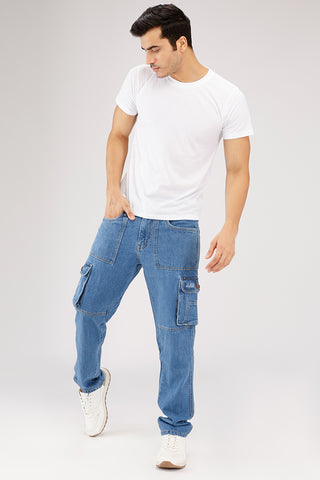 Denim Cargos - Light Blue