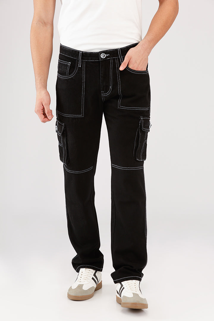 Denim Cargos - Black