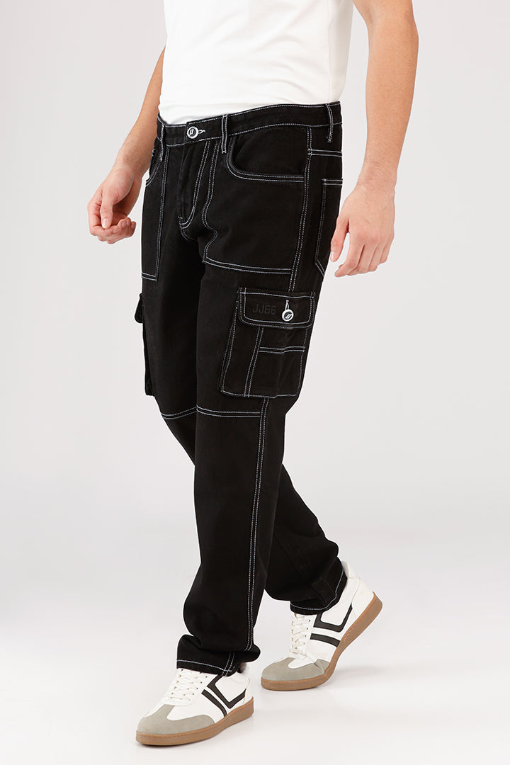 Denim Cargos - Black