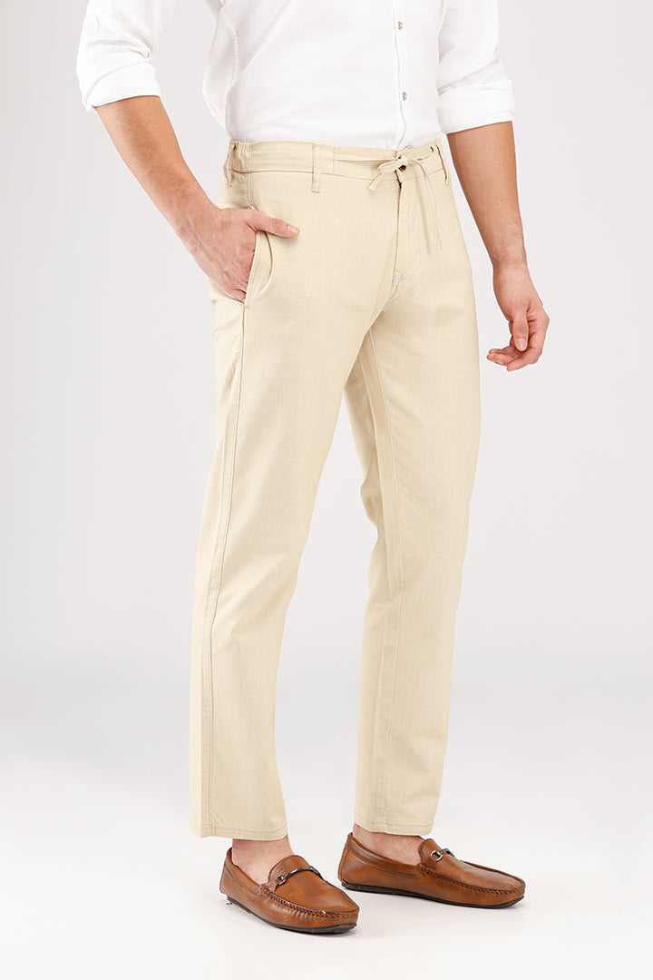 Linen Cotton Pants- Cream