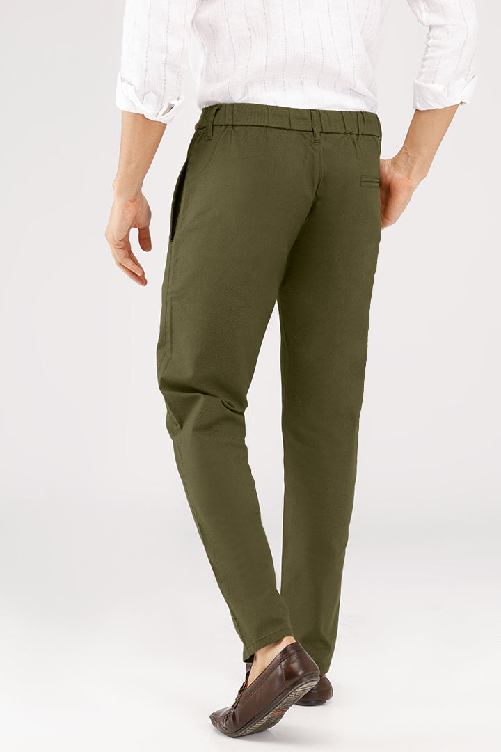 Linen Cotton Pants- Olive