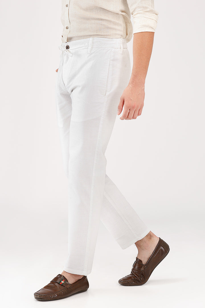 Linen Cotton Pants - White