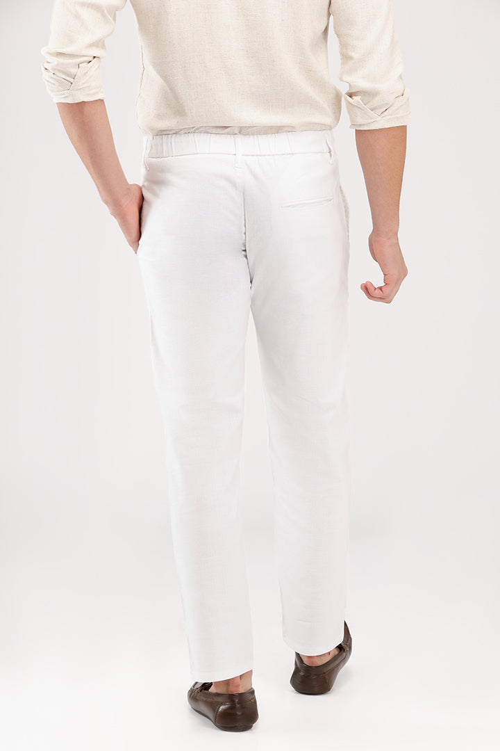 Linen Cotton Pants - White