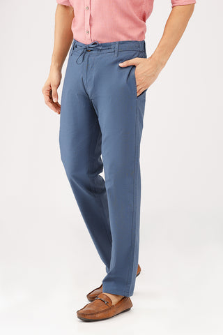 Linen Cotton Pants - Blue