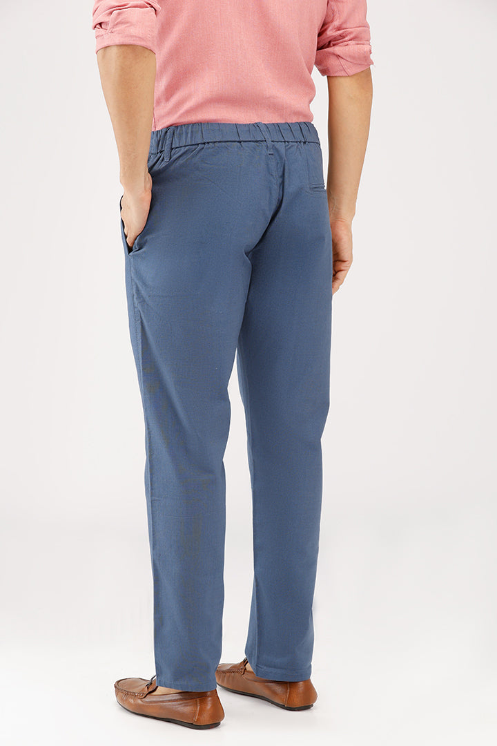 Linen Cotton Pants - Blue