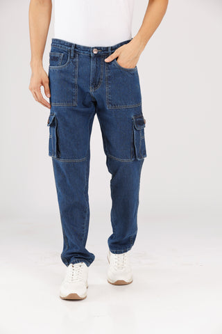 Denim Cargos - Dark Blue